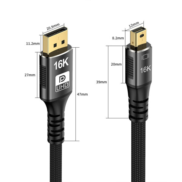 16K Mini DisplayPort to DP 2.1 Cable - Image 4
