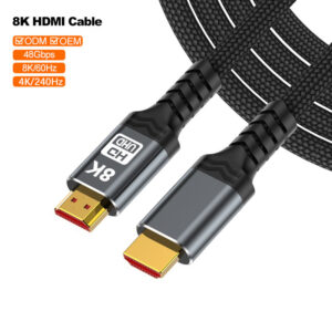 8K HDMI 2.1 Cable 48Gbps High Speed Braided HDMI Cord