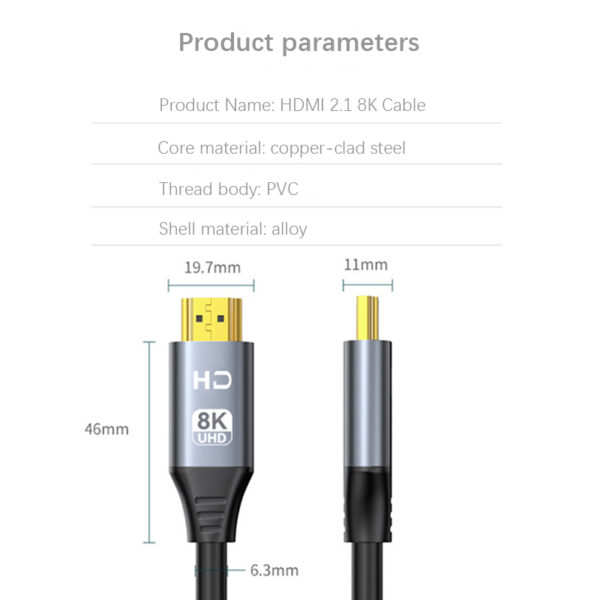 8K@60Hz HDMI cord 48Gbps High Speed - Image 5
