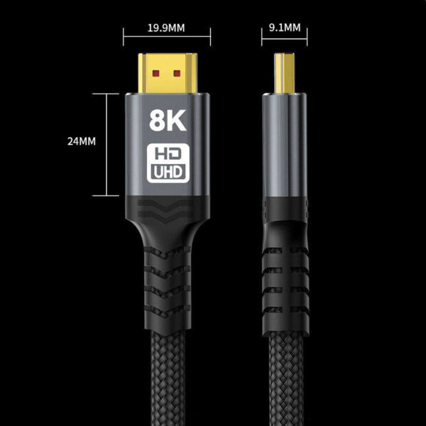 8K HDMI 2.1 Cable 48Gbps High Speed Braided HDMI Cord - Image 6
